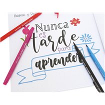 Set De Dibujo Alpino Iniciacion Al Lettering 12 Rotuladores Punta Fina Y Punta Pincel Colores Surtidos