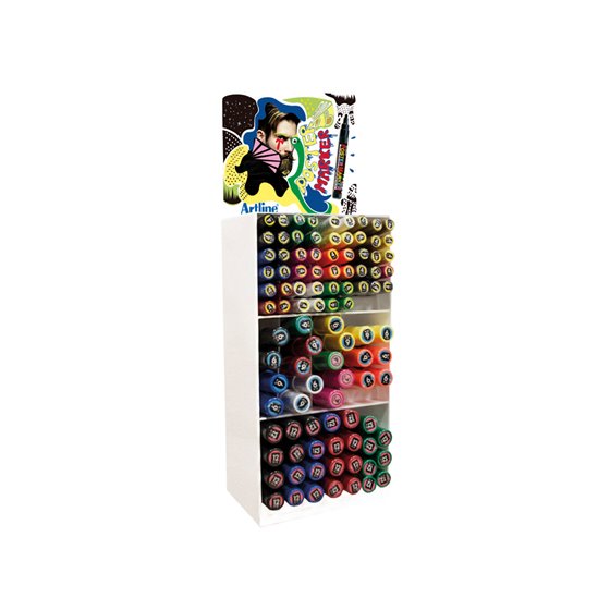 Expositor Artline Poster Marker 93 Unidades Colores Surtidos 51 Uds 2 Mm / 33 Uds 6 Mm / 9 Uds 12 Mm