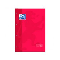 Recambio Color 1 Oxford Din A4+ 80 Hojas 90 Gr Cuadro 5 Mm 4 Taladros Color Rojo