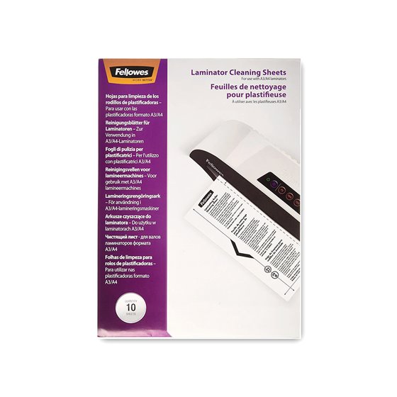 Hoja De Limpieza Fellowes Para Plastificadoras Pack De 10 Unidades