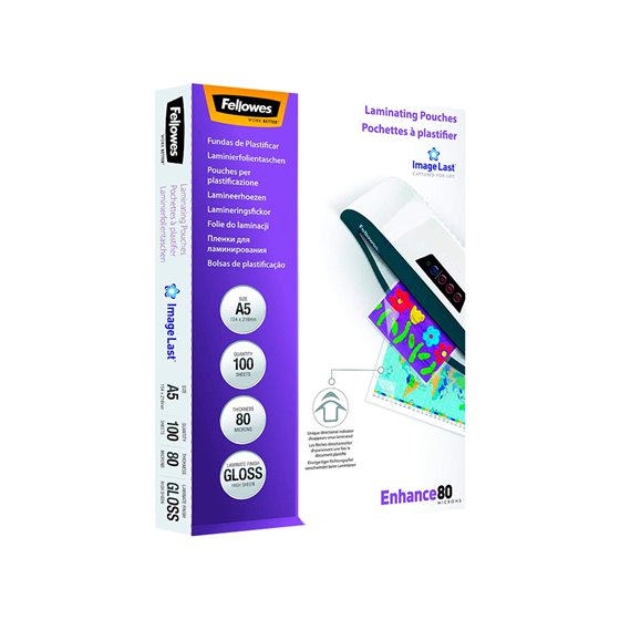 Bolsa De Plastificar Fellowes Brillo Din A5 80 Micras Pack 100 Unidades