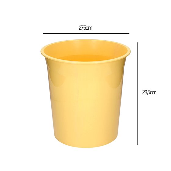Papelera Plastico Q-Connect Amarillo Pastel Opaco 13 Litros 275X285 Mm