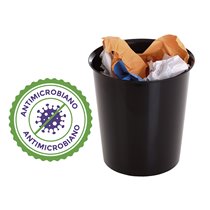 Papelera Plastico Archivo 2000 Antimicrobiana Sanitized Plastico Negro 18 Litros 290X310 Mm