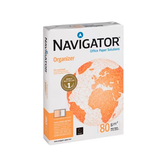 Papel Fotocopiadora Navigator Din A4 80 Gramos 2 Taladros Papel Multiuso Ink-Jet Y Laser Paquete De 500 Hojas