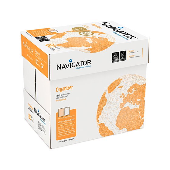 Papel Fotocopiadora Navigator Din A4 80 Gramos 4 Taladros Papel Multiuso Ink-Jet Y Laser Paquete De 500 Hojas