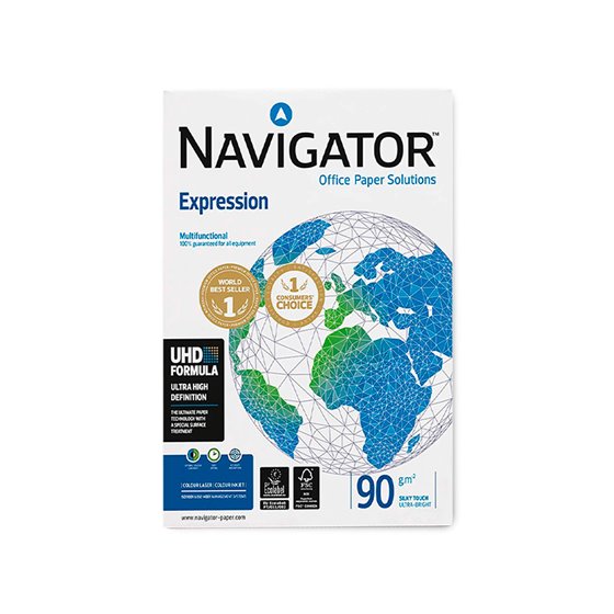 Papel Fotocopiadora Navigator Din A3 90 Gramos Papel Multiuso Ink-Jet Y Laser Paquete De 500 Hojas