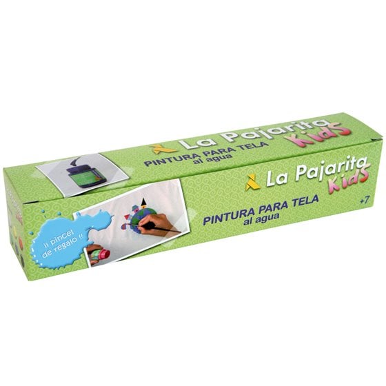 Pintura Para Tela La Pajarita Kids 25 Ml Caja De 6 Unidades Colores Surtidos + Pincel