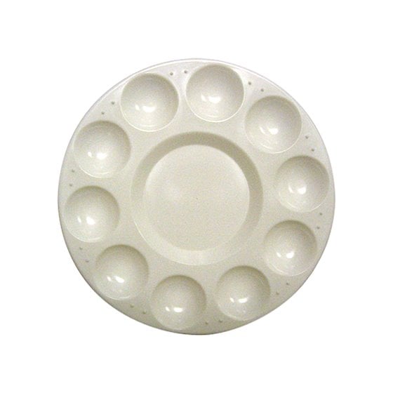 Paleta Plastico Artist Circular Con 10 Huecos Tamaño 17Cm