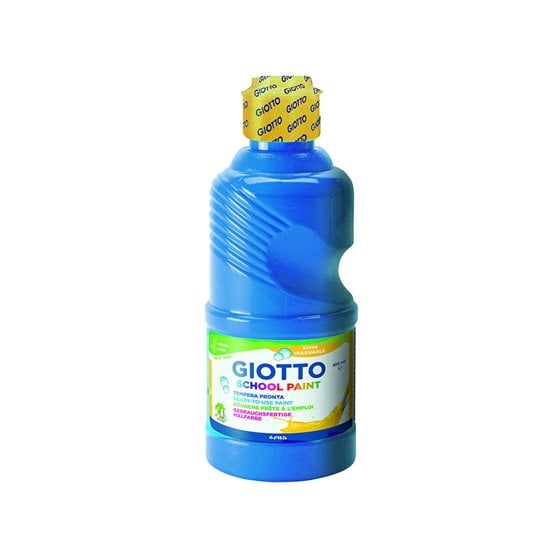 Tempera Liquida Giotto Escolar Lavable 500 Ml Azul Cyan