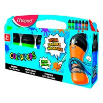 Tempera Maped Color Peps Ultra Lavable Caja De 6 Colores Surtidos Secundarios 75 Ml