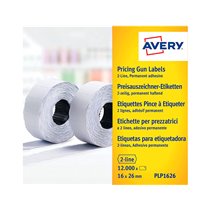 Etiqueta Avery Ondulada Blanca Permanente 26X16 Mm Para Etiquetadora Pl21/18 Caja De 10 Rollos De 1200 Etiqietas