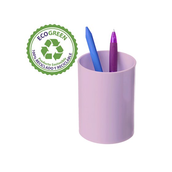 Cubilete Portalapices Archivo 2000 Rosa Pastel Opaco Plastico 100% Reciclado Diametro 75 Mm Alto 105 Mm