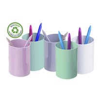 Cubilete Portalapices Archivo 2000 Rosa Pastel Opaco Plastico 100% Reciclado Diametro 75 Mm Alto 105 Mm