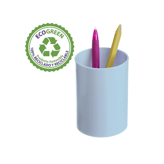 Cubilete Portalapices Archivo 2000 Azul Pastel Opaco Plastico 100% Reciclado Diametro 75 Mm Alto 105 Mm