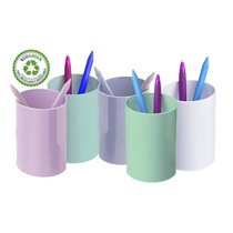 Cubilete Portalapices Archivo 2000 Azul Pastel Opaco Plastico 100% Reciclado Diametro 75 Mm Alto 105 Mm