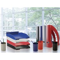 Cubilete Portalapices Archivo 2000 Gris Opaco Plastico 100% Reciclado Diametro 75 Mm Alto 105 Mm