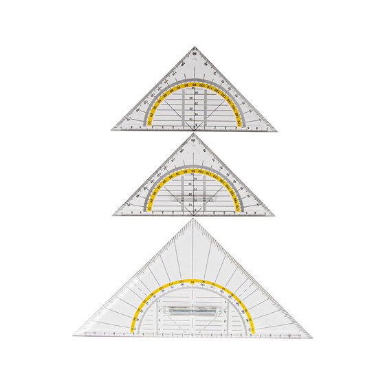 Escuadra Liderpapel Geometria 16 Cm Plastico Cristal Con Pestaña De Sujeccion