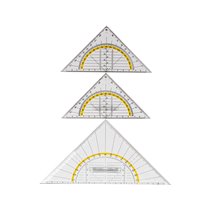Escuadra Liderpapel Geometria 16 Cm Plastico Cristal Con Pestaña De Sujeccion