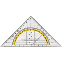 Escuadra Liderpapel Geometria 16 Cm Plastico Cristal Con Pestaña De Sujeccion