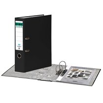 Archivador De Palanca Elba Chic Carton Forrado Pvc Con Rado Din A4 Lomo De 80 Mm Negro