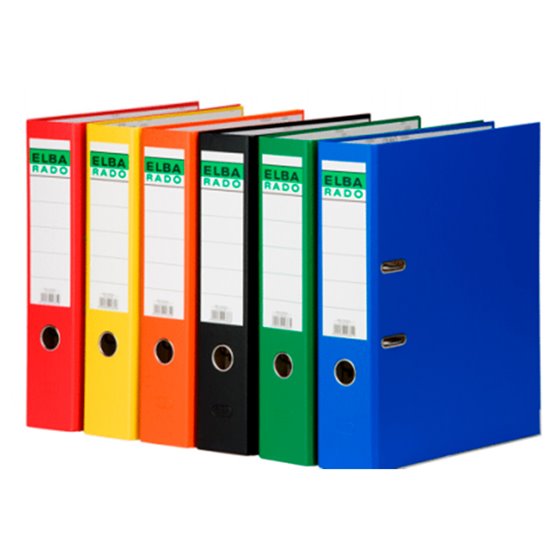 Archivador De Palanca Elba Chic Carton Forrado Pvc Con Rado Din A4 Lomo De 80 Mm Rojo