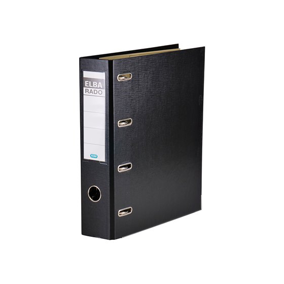 Archivador De Palanca Elba Carton Forrado Din A4 Negro Lomo De 75 Mm Rado Con Doble Mecanismo