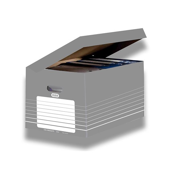 Cajon Elba Carton Color Gris Para 5 Cajas Archivo Definitivo 345X450X280Mm
