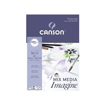 Bloc Dibujo Multitecnicas Canson Imagine Din A2 Encolado Liso 42X59,4 Cm 50 Hojas 200 Gr