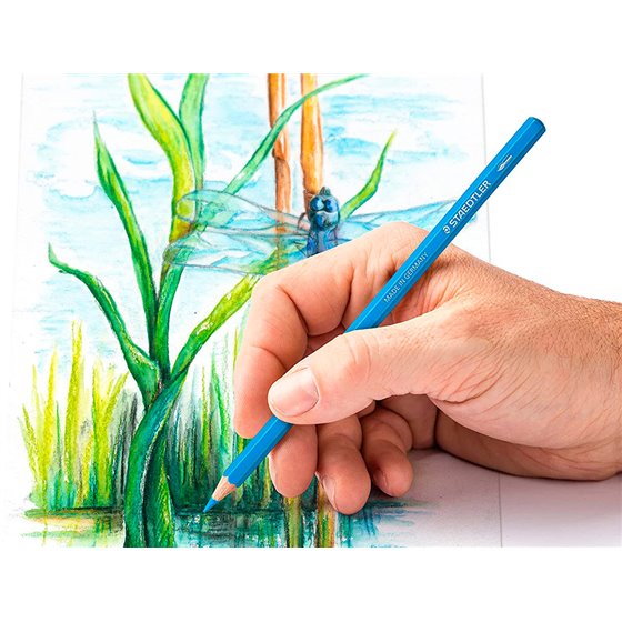 Lapices De Colores Staedtler Acuarelables Caja Metal De 24 Unidades Colores Surtidos