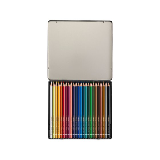 Lapices De Colores Stabilo Acuarelables Original Arty Estuche Metalico De 24 Colores Surtidos