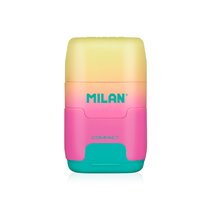 Sacapuntas Milan Compact Sunset Plastico 2 Usos Con Goma De Borrar Colores Surtidos
