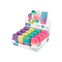 Sacapuntas Milan Compact Sunset Plastico 2 Usos Con Goma De Borrar Colores Surtidos