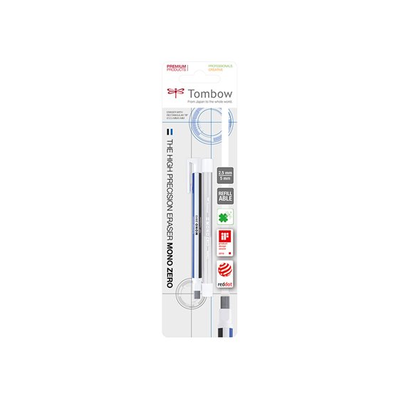 Portagomas Tombow Con Clip Mono Zero Punta Rectangular 2,5X5 Mm