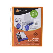 Carpeta Carchivo Archivex Polipropileno Canguro Naranja Escaparate Con Espiral 40 Fundas Cierre Gomas Din A4