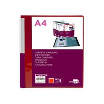 Carpeta Liderpapel 80 Fundas Canguro Pp Din A4 Rojo Translucido Portada Y Lomo Personalizable