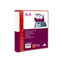 Carpeta Liderpapel 80 Fundas Canguro Pp Din A4 Rojo Translucido Portada Y Lomo Personalizable