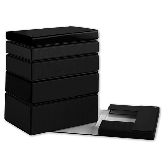 Carpeta Proyectos Pardo Folio Lomo 200 Mm Carton Forrado Negro Con Broche