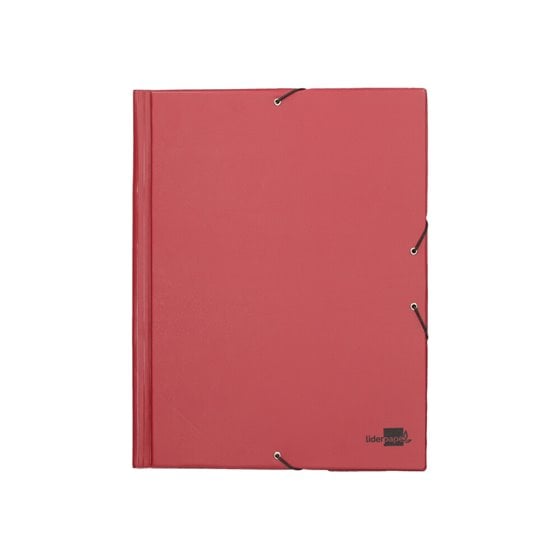 Carpeta Liderpapel Gomas Folio Solapas Plastico Burdeos