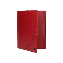Carpeta Liderpapel Gomas Folio Solapas Plastico Burdeos