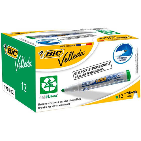 Rotulador Bic Velleda Para Pizarra Verde Punta Redonda 1,3 Mm