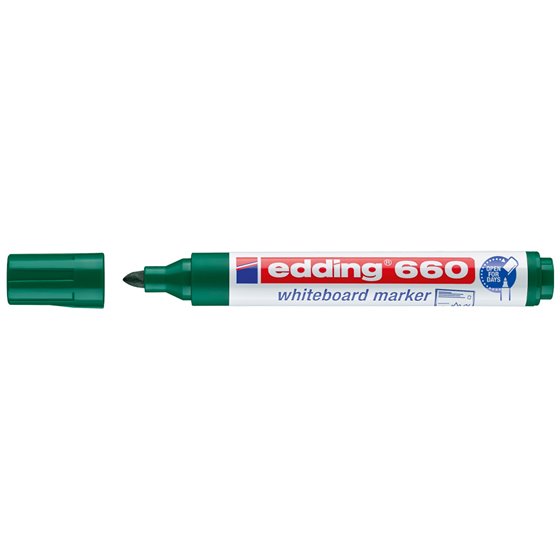 Rotulador Edding Para Pizarra Blanca 660 Color Verde Punta Redonda 1,5-3 Mm