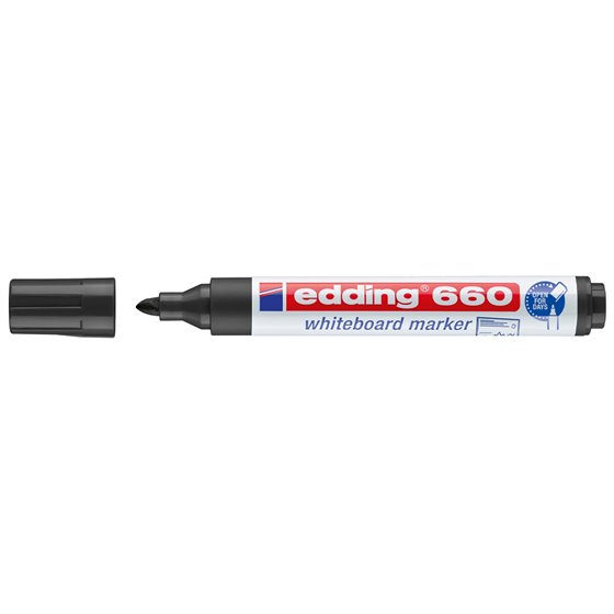 Rotulador Edding Para Pizarra Blanca 660 Color Negro Punta Redonda 3 Mm