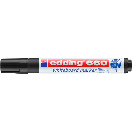 Rotulador Edding Para Pizarra Blanca 660 Color Negro Punta Redonda 3 Mm