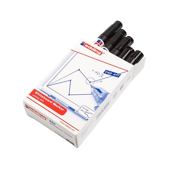 Rotulador Edding Para Pizarra Blanca 660 Color Negro Punta Redonda 3 Mm