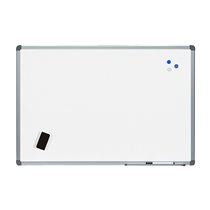Pizarra Blanca Rocada Acero Vitrificado Magnetico Marco Aluminio Y Cantoneras Pvc 240X120 Cm Incluye Bandeja