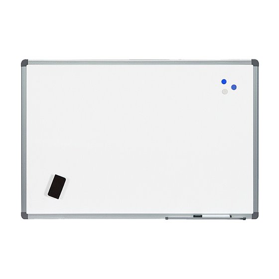 Pizarra Blanca Rocada Acero Vitrificado Magnetico Marco Aluminio Y Cantoneras Pvc 180X120 Cm Incluye Bandeja