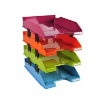 Bandeja Sobremesa Exacompta Plastico Arlequin Set De 4 Unidades Colores Surtidos 346X254X243 Mm