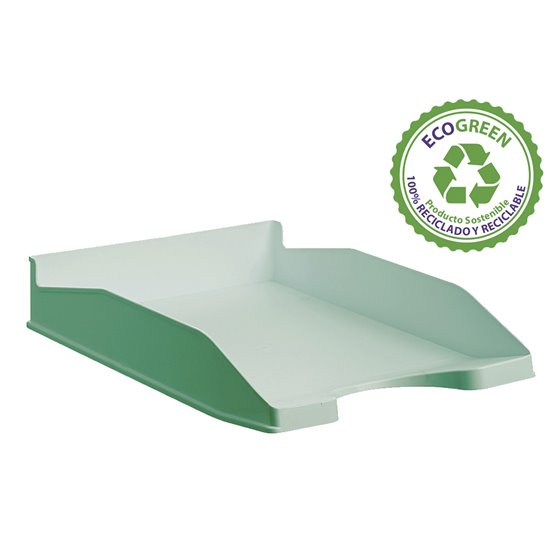 Bandeja Sobremesa Archivo 2000 Ecogreen Plastico 100% Reciclado Apilable Formatos Din A4 Y Folio Color Verde