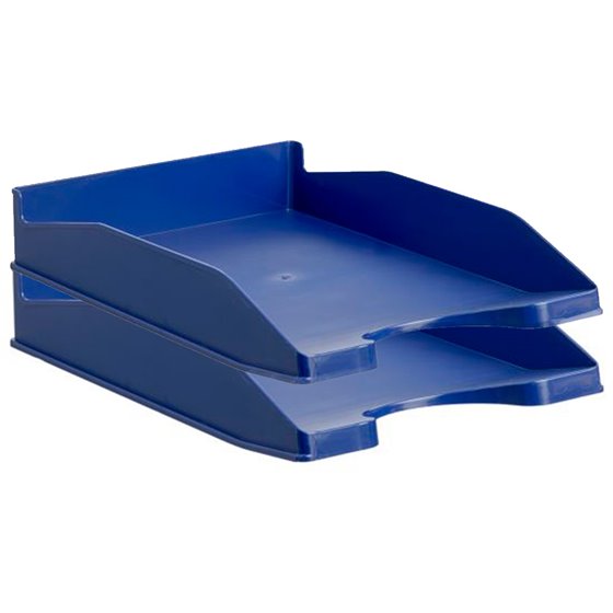 Bandeja Sobremesa Archivo 2000 Antimicrobiana Sanitized Plastico Azul Apilable 3 Posiciones Para Formatos Din