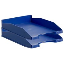 Bandeja Sobremesa Archivo 2000 Antimicrobiana Sanitized Plastico Azul Apilable 3 Posiciones Para Formatos Din